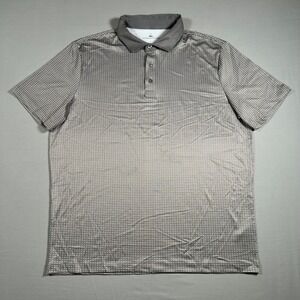 Grayson & Dunn Mens Gray Geometric Diamond Print Golf Polo Shirt Size L